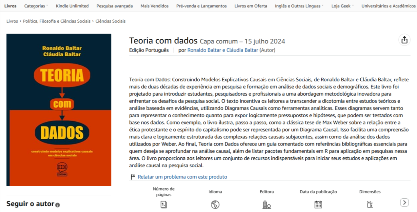 Livro Teoria com Dados disponível na Amazon